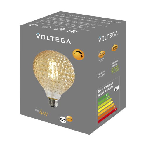 Лампа светодиодная Loft Led YX-G125175LK2F 4Вт 2200К E27 DIM Voltega 8576 фото 7