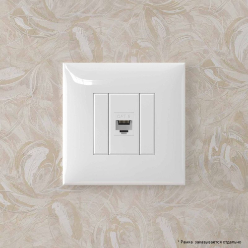 Розетка компьютерная 1-м СП Avanti "Белое облако" RJ45 кат.6 без шторок механизм DKC 4400693 фото 3