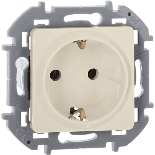 Розетка 1-м СП Inspiria 16А IP20 250В 2P+E защ. шторки немецк. стандарт механизм сл. кость IEK 673731
