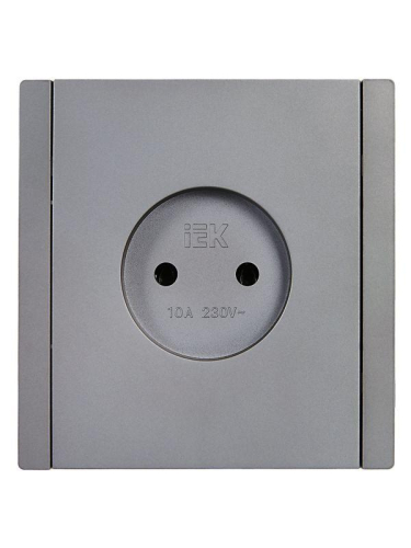 Розетка 1-м СП FORTE&PIANO FP518 10А без заземл. без защ. шторок винт. крепл. сталь IEK FP-R10-10-K46 фото 2