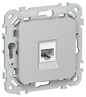 Розетка компьютерная СП FLITE РК5е-1-0-ФлА RJ45 кат.5E UTP механизм алюм. IEK FI-K12-1-K47