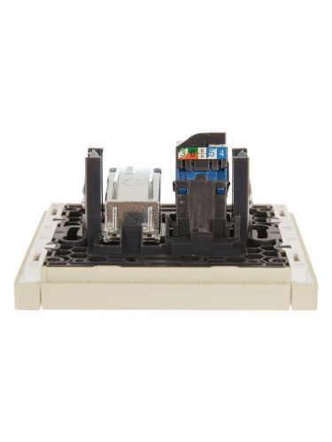 Розетка 2-м TV+RJ45 кат.6 FORTE&PIANO FP437 ваниль IEK FP-AK20-2-K10 фото 3