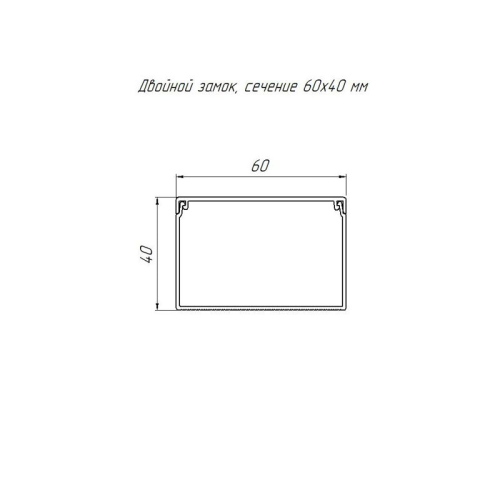 Кабель-канал 60х40 L2000 с двойн. замком бел. Промрукав PR03.0055 фото 2