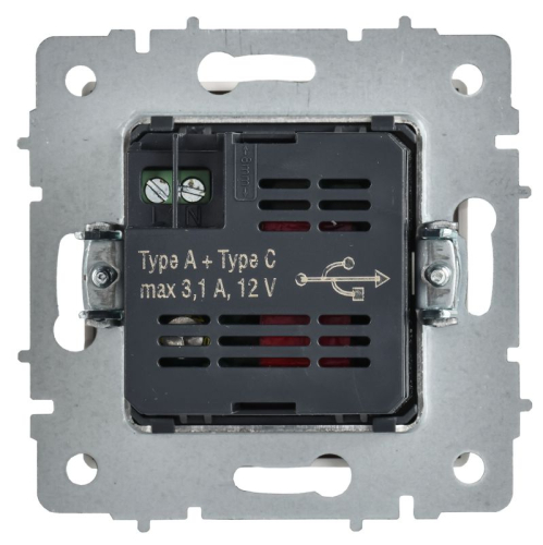 Розетка BRITE РЮ11-1-БрАБ 18Вт USB A+C механизм арктич. бел. IEK BR-U22-018-K91 фото 2