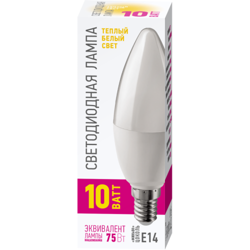 Лампа светодиодная 82 914 OLL-C37-10-230-2.7K-E14-PROMO 10Вт свеча 2700К E14 220-240В ОНЛАЙТ 82914 фото 2