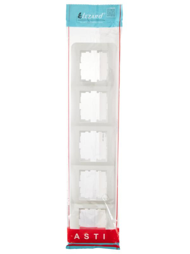 Рамка 5-м ASTI горизонт. бел. LEZARD 7081-0200-150 фото 4