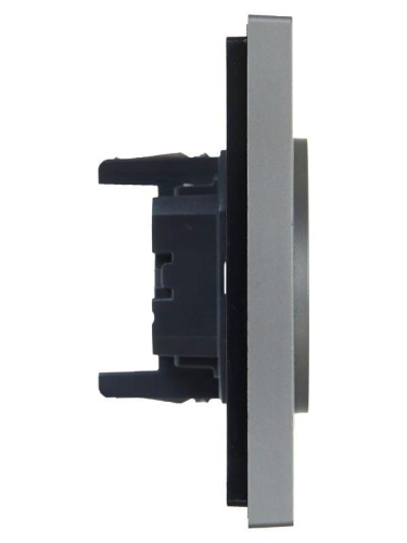 Розетка 2-м СП FORTE&PIANO FP526 10А без заземл. без защ. шторок безвинт. крепл. сталь IEK FP-R20-10-1-K46 фото 4