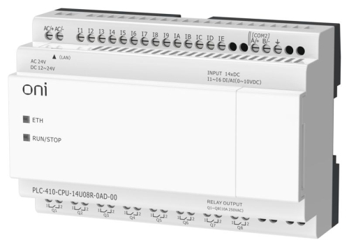 Модуль ЦПУ ПЛК 410 8 DI 6 UI (0-10В/DI) 8 RO 12В-24В DC или 24В AC с Ethernet портом без экрана ONI PLC-410-CPU-14U08R-0AD-00 фото 5 Модуль ЦПУ ПЛК 410 8 DI 6 UI (0-10В/DI) 8 RO 12В-24В DC или 24В AC с Ethernet портом без экрана ONI PLC-410-CPU-14U08R-0AD-00 фото 5