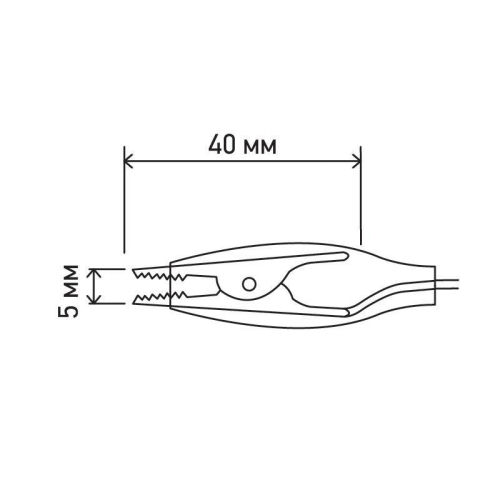 Зажим "крокодил" 5А 40мм с проводом 10 пар Rexant 16-0036 фото 2
