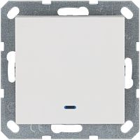 Переключатель проходной 1-кл. 10А IP20 с подсветкой механизм бел. глянцевый Jasmart G3012NW