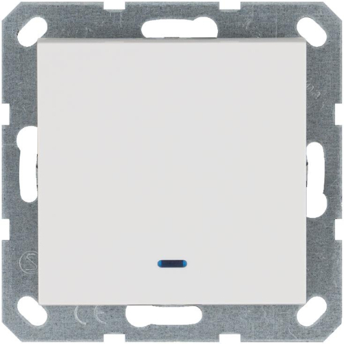 Переключатель проходной 1-кл. 10А IP20 с подсветкой механизм бел. глянцевый Jasmart G3012NW