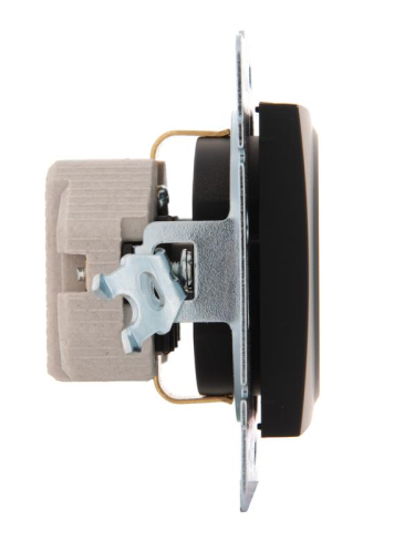 Розетка 1-м СП Karina с заземл. керамика механизм черн. бархат LEZARD 707-4288-122 фото 3