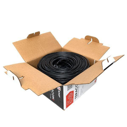 Кабель витая пара F/UTP кат.5E 4 пары 24 AWG solid внешн. LDPE черн. (м) TERACOM PRO EKF TRP-5EFTP-04PE-BK-OUT3 фото 6