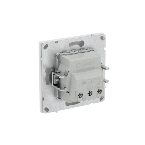 Розетка силовая KANT 2P+E без шторки бел. песок DKC 7010033 фото 2