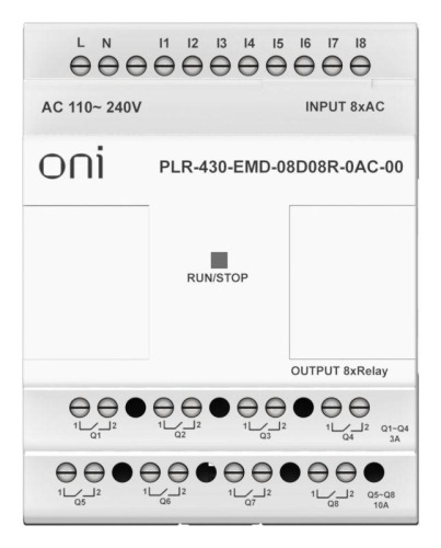 Модуль расширения входов выходов ПЛК 430 8 DI 8 RO 220В AC ONI PLR-430-EMD-08D08R-0AC-00 фото 2