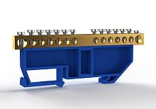 Шина нулевая на DIN-изоляторе 6х9мм 14 отвер. латунь TOKOV ELECTRIC TKE-BCB-69-14-DIN/N