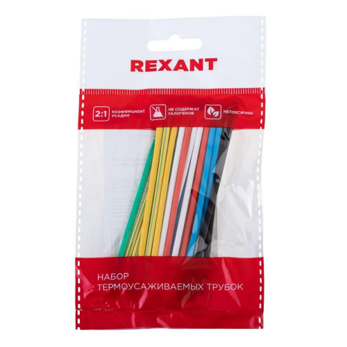 Набор трубок термоусадочных №11 ТУТ нг 2.0/1.0мм 7 цветов (уп.21шт по 10см) Rexant 29-0111 фото 5