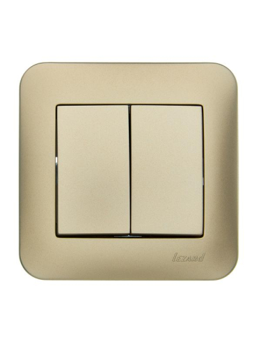 Выключатель 2-кл. 1п СП ASTI 10А IP20 в сборе золото. LEZARD 7081-3636-101 Выключатель 2-кл. 1п СП ASTI 10А IP20 в сборе золото. LEZARD 7081-3636-101