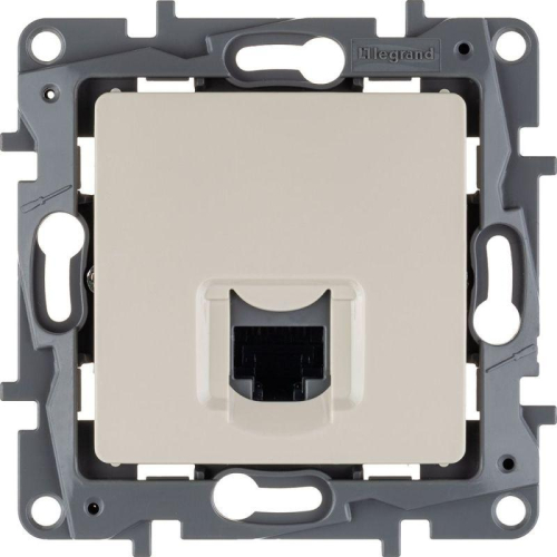 Розетка компьютерная 1-м СП Etika RJ45 кат.5E UTP механизм сл. кость IEK 672341 фото 2