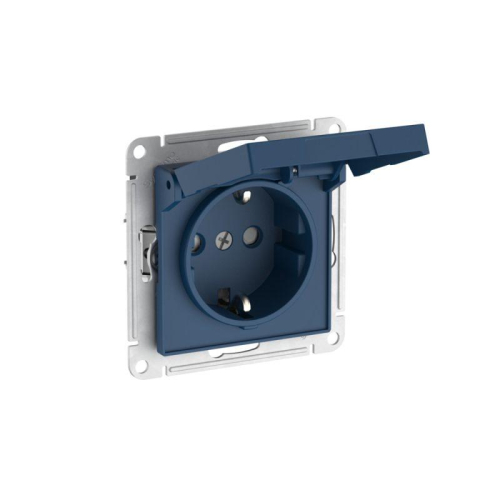 Розетка AtlasDesign 16А IP20 с заземл. защ. шторки с крышкой быстрозажим. клем. механизм аквамарин SE ATN001146S фото 5