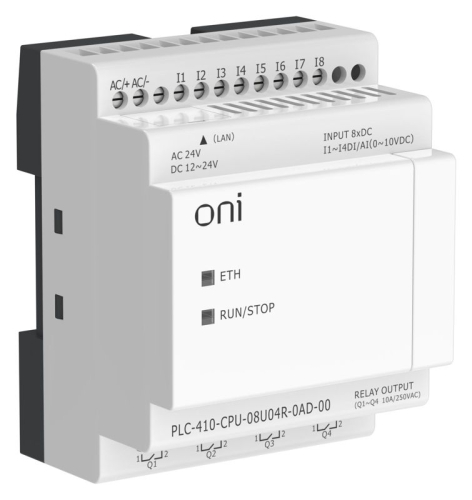 Модуль ЦПУ ПЛК 410 4 DI 4 UI (0-10 В/DI) 4 RO 12В-24В DC или 24В AC с Ethernet портом без экрана ONI PLC-410-CPU-08U04R-0AD-00 фото 5 Модуль ЦПУ ПЛК 410 4 DI 4 UI (0-10 В/DI) 4 RO 12В-24В DC или 24В AC с Ethernet портом без экрана ONI PLC-410-CPU-08U04R-0AD-00 фото 5