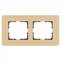 Рамка 2-м G-Glass закругленная стекло матов. тауп Jasmart G1002GT-RM