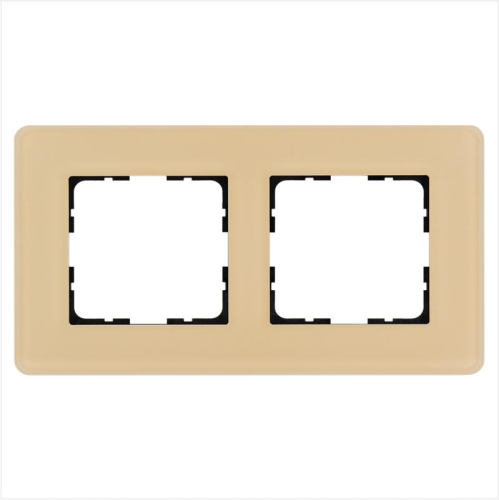 Рамка 2-м G-Glass закругленная стекло матов. тауп Jasmart G1002GT-RM