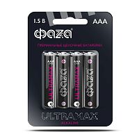 Элемент питания алкалиновый AAA/LR03 1.5В ULTRAMAX LR03UM-B4 BL-4 (уп.4шт) ФАZА 5043084