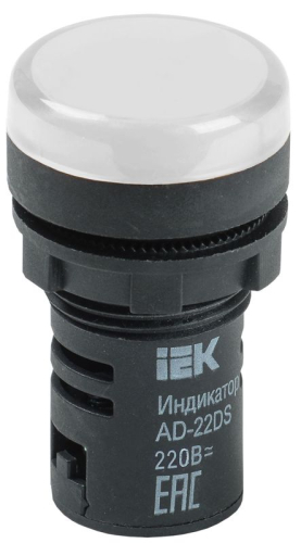 Лампа светосигнальная AD22DS d22мм 230В AC/DC бел. KARAT IEK BLS10-ADDS-230-K01 Лампа светосигнальная AD22DS d22мм 230В AC/DC бел. KARAT IEK BLS10-ADDS-230-K01