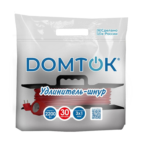 Удлинитель-шнур на рамке 1х30м с заземл. 10А IP20 2.2кВт ПВС 3х1 DOMTOK 2480 фото 2 Удлинитель-шнур на рамке 1х30м с заземл. 10А IP20 2.2кВт ПВС 3х1 DOMTOK 2480 фото 2