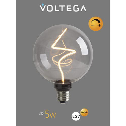 Лампа светодиодная филаментная Loft 271 G125 5Вт 1800К E27 DIM Voltega 8559 фото 6