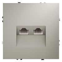 Розетка компьютерная 2-м СП S70 RJ45 + RJ45 кат.6 механизм кашемир Voltum VLS060203