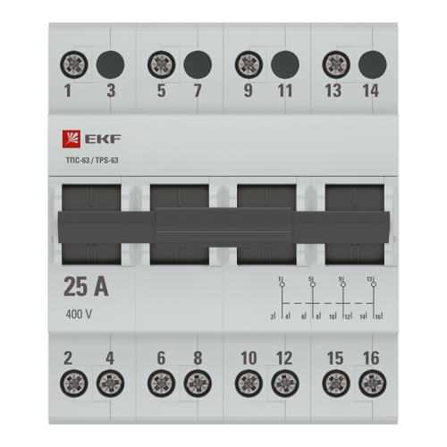 Переключатель трехпозиционный ТПС-63 4P 25А PROxima EKF TPS425 фото 2