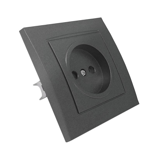 Розетка 1-м СП Бриллиант 16А IP20 без заземл. в сборе графит Universal 7947588-Gr фото 2 Розетка 1-м СП Бриллиант 16А IP20 без заземл. в сборе графит Universal 7947588-Gr фото 2