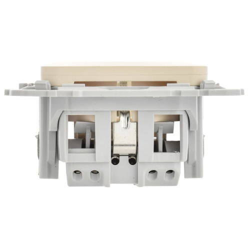 Розетка СП FLITE РС11-1-ФлСл 16А с заземл. без защ. шторок безвинтовое крепление механизм сливочный IEK FI-R11-16-1-K86 фото 4