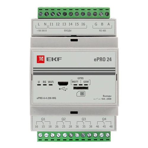 Контроллер базовый ePRO удаленного управления 6вх/4вых 230В WiFi GSM PROxima EKF ePRO-6-4-230-WG фото 11