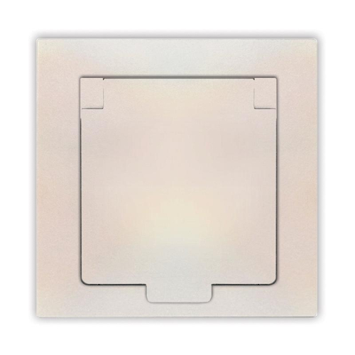 Розетка 1-м СП Афина 16А IP20 с заземл. с крышкой в сборе жемчуж. Universal A0029-OBr Розетка 1-м СП Афина 16А IP20 с заземл. с крышкой в сборе жемчуж. Universal A0029-OBr