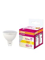 Лампа светодиодная LED STAR MR16 7.5W/830 (замена 75Вт) 7.5Вт пласт. 3000К тепл. бел. GU5.3 700лм 110 град. 220-240В OSRAM 4058075229068