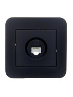 Розетка компьютерная 1-м СП ASTI IP20 RJ45 в сборе Cat 5e черн. бархат LEZARD 7081-4242-139