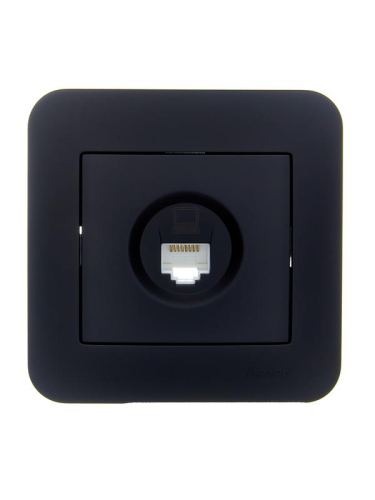 Розетка компьютерная 1-м СП ASTI IP20 RJ45 в сборе Cat 5e черн. бархат LEZARD 7081-4242-139