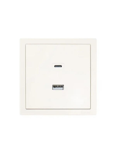 Розетка Type-C+ USB разъем СП ZIMA IP20 слон. кость LEZARD 704-9088-192TC фото 2 Розетка Type-C+ USB разъем СП ZIMA IP20 слон. кость LEZARD 704-9088-192TC фото 2