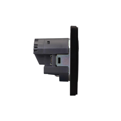 Розетка 1-м СП ROUND MIELE 16А с заземл. защ. шторки с USB A+C быстрой зарядки 5В/3А оникс Kranz KR-78-0704-3 фото 4