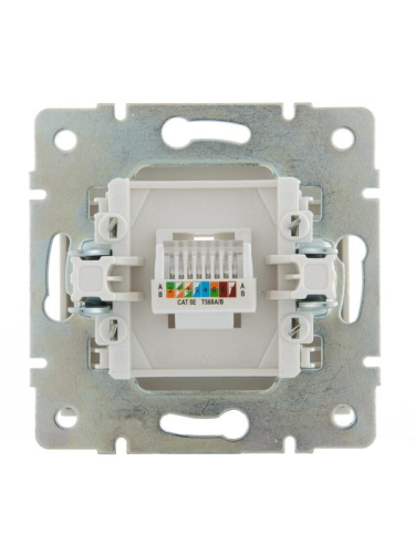 Розетка компьютерная СП Rain RJ45 16А IP20 механизм бел. LEZARD 703-0288-139 фото 2