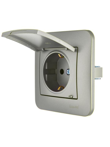 Розетка 1-м СП ASTI 16А IP20 с заземл. с крышкой термопласт в сборе платина. LEZARD 7081-3535-123В фото 3 Розетка 1-м СП ASTI 16А IP20 с заземл. с крышкой термопласт в сборе платина. LEZARD 7081-3535-123В фото 3