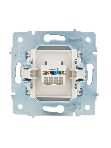 Розетка компьютерная 1-м СП ASTI IP20 RJ45 механизм Cat 6e жемчуж./бел. перламутр. LEZARD 7081-3088-140 фото 2