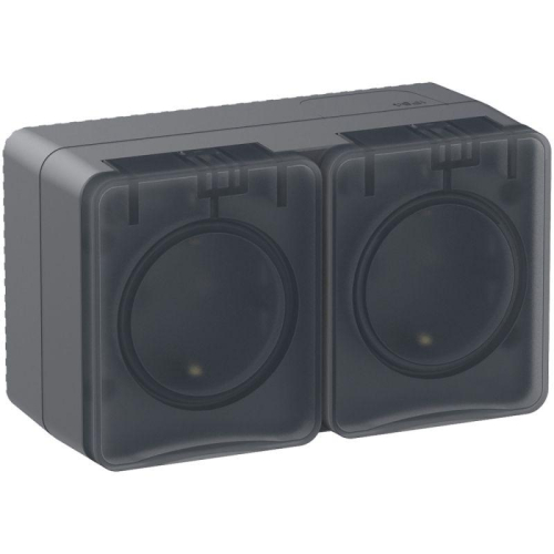 Розетка 2-м ОП AtlasDesign PROFI 16А IP54 заземл. защ. шторки антрацит SE ATN544026 фото 4 Розетка 2-м ОП AtlasDesign PROFI 16А IP54 заземл. защ. шторки антрацит SE ATN544026 фото 4