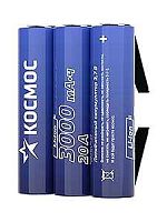Аккумулятор Li-ion 18650 3000мА.ч без защиты с выводами под пайку (уп.3шт) КОСМОС KOC18650Li30PAS3