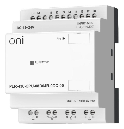 Модуль ЦПУ ПЛК 430 8 DI 4 RO 24В DC без экрана ONI PLR-430-CPU-08D04R-0DC-00 фото 3