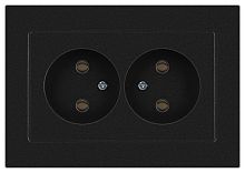 Розетка Accent 6-204-05 2х2P 16А-250В IP20 СУ AL/CU антрацит Intro Б0063465