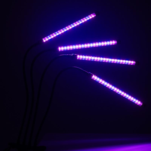 Светильник светодиодный "КРИСТАЛЛ" CTL2-USB-bl Agro 4х10Вт IP40 для растений спектр 4 плафона на прищепке пульт на шнуре красн./син. ФАZА 5068810 фото 7